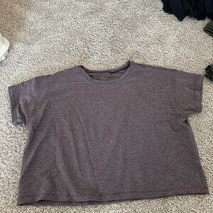 Lululemon Athletica Heathered Gray Cropped Tee
